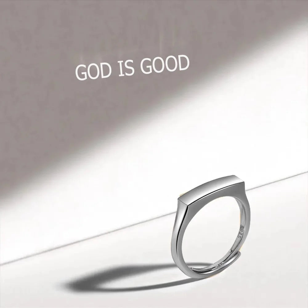 Anillo de fe con luz esculpida "I ❤️ Jesús"