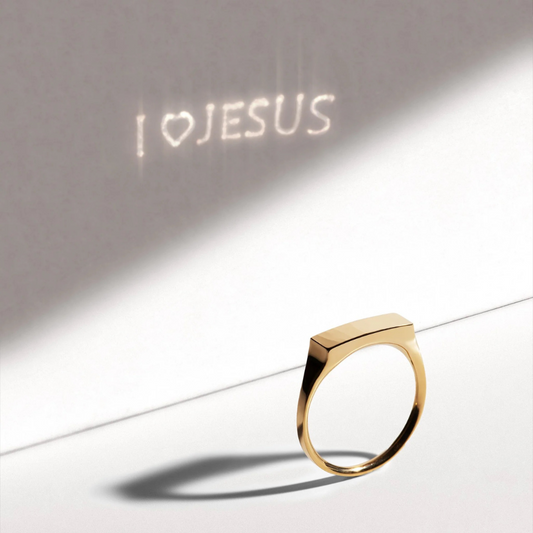 I Love Jesus Couple Jewelry Projection Couple Ring Light Sculpted Adjustable Reflecting Ring Valentine'S Day Gift for Lover